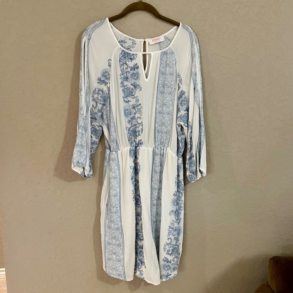 Blue and White Dress